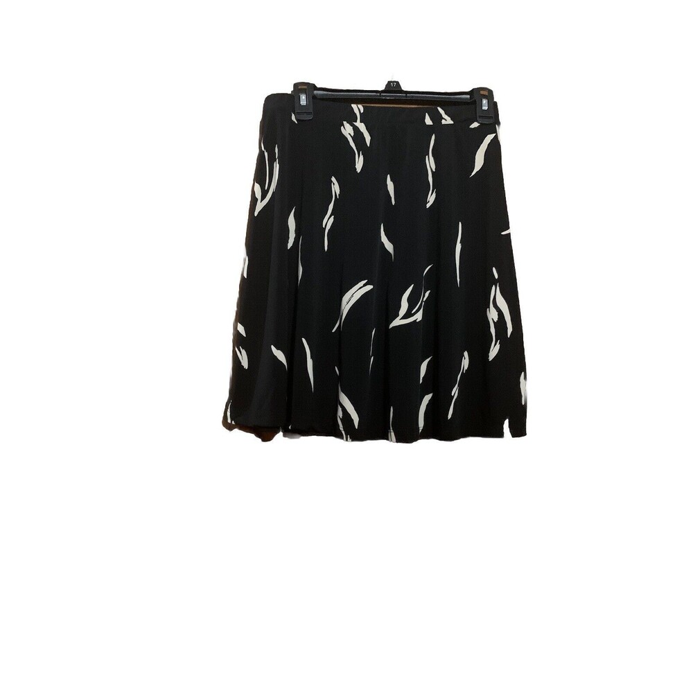 Gilli Womens Black Zip Up The Back Skirt With White Design. Size M/P. B28